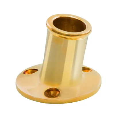 Whitecap S-5001B - Polished Brass Flag Pole Socket for 34 Poles