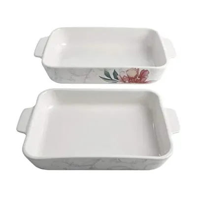 Gibson 127374.02R - Martha Stewart Floral Design 2-Piece Bakeware Set
