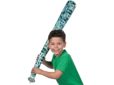 bulk buys KA816 - Inflatable Money Print Bat for Fun and Games
