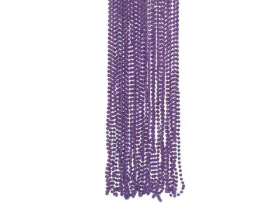 Bulk Buys KA828 - Purple Metallic Bead Necklaces - 4 Pack for Celebrations
