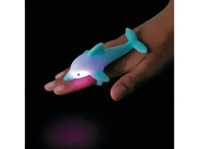 bulk buys KA809 - Flashing Color Changing Dolphin Ring for Kids