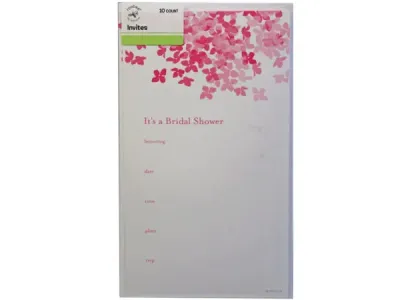 Bulk Buys GB207 - Elegant Pink Hydrangea Bridal Shower Invitations - 10 Count
