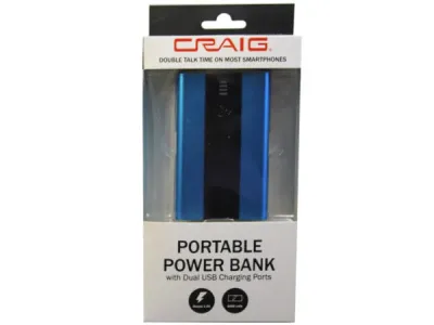 bulk buys EN844 - CRAIG 6600mAh Dual USB Power Bank for All Devices