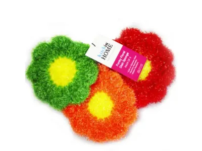 bulk buys HP258 - Colorful 3-Pack Strawberry Sponges - Red, Orange, Green