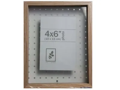 bulk buys PH560 - Natural Wood Shadow Box Frame for 4 x 6 Photos