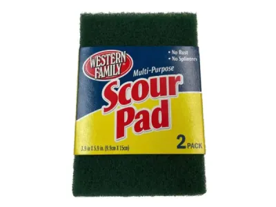 bulk buys HA592 - Western Family Multi-Purpose Scour Pad - Two Pack