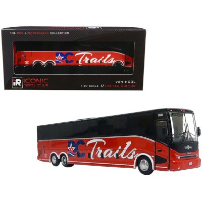 Iconic Replicas 87-0225 - Van Hool CX-45 Bus DC Trails (Washington D.C.) Red and Black