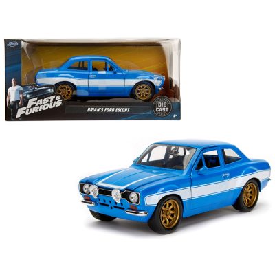 Jada Toys 99572 - 1970 Brians Ford Escort Blue with White Stripes Fast & Furio