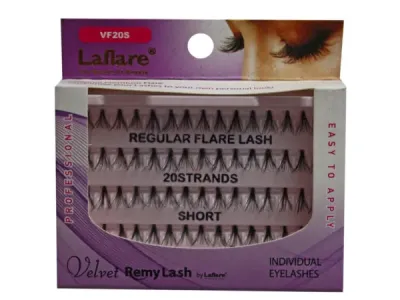 bulk buys CA679 - Short Velvet Flare Individual Eyelash Extensions - 60 Cluste