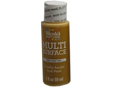 bulk buys CH751 - Nicoles 2 Oz Metallic Bright Gold Acrylic Craft Paint