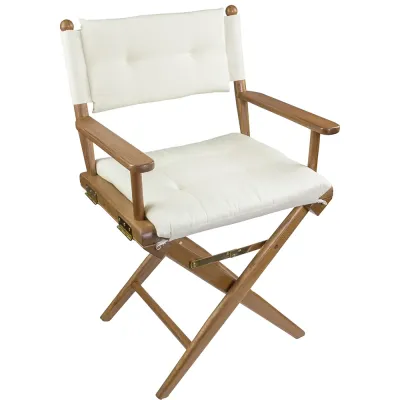 Whitecap 61043 - Teak Directors Chair with Cream Cushion