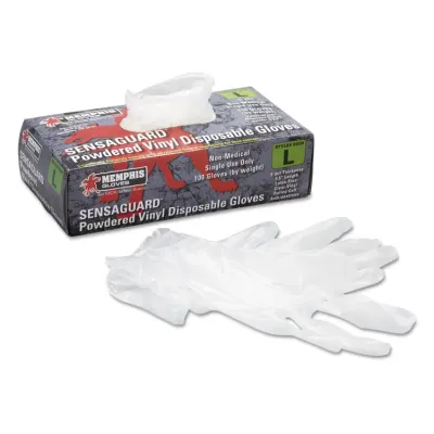 MCR SAFETY 5020L - MCR Safety Powdered Vinyl Disposable Gloves - Large Size - V
