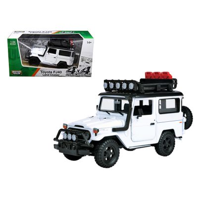 Motormax 79137wt - Toyota FJ40 Land Cruiser White 4x4 Overlanders Series 124 Di