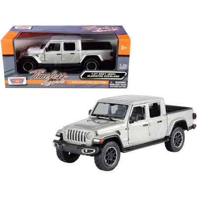 Motormax 79365s - 2021 Jeep Gladiator Overland (Closed Top) Pickup Truck Silve
