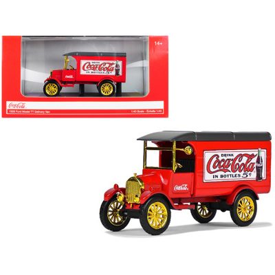Motorcity Classics 443026 - 1926 Ford Model TT Delivery Van Coca-Cola Red with Gold Whee