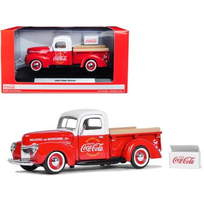 Motorcity Classics 424040 - 1940 Ford Pickup Truck Coca-Cola Red and White with Coca-Col