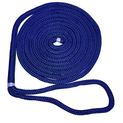New England Ropes C5053-16-00015 - Nylon Double Braid Dock Line 12 x 15 - Blue with Tracer