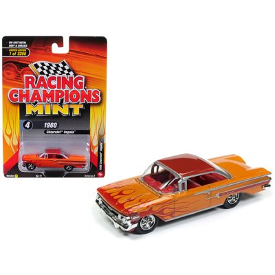 Racing Champions RC008-RCSP007 - 1960 Chevrolet Impala Orange with Red Flames Limited Edition