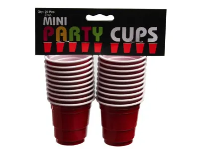 bulk buys FB795 - 20 Count Red Plastic Shot Glasses for Party Events
