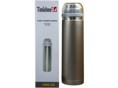 Bulk Buys GB155 - 17 oz Desert Silver Vizio Vacuum Insulated Bottle