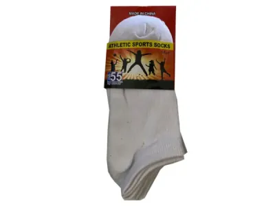 bulk buys BJ395 - Size 10-13 White Athletic No Show Fly Knit Socks - 3 Pack