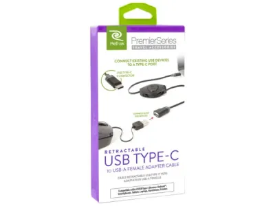 bulk buys EN935 - ReTrak 3.2 Retractable USB-C to USB-A Extension Cable