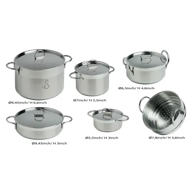 Marine Business 20001 - Kitchen Cookware Pan Set Self-Containing - Stainless Steel -