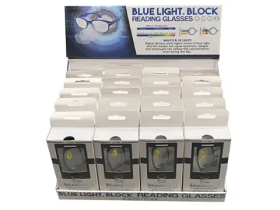 Bulk Buys GR341 - Premium Blue Light Blocking Reading Glasses with Display