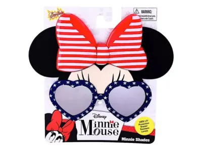 bulk buys FB809 - Minnie Mouse Heart-Shaped Patriotic Sunglasses