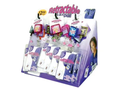Bulk Buys EN970 - Retractable ID Badge Holders with Gem Design - Assorted Styl