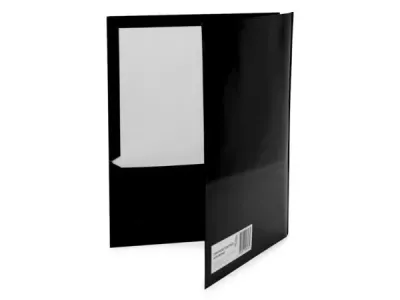 bulk buys CI123 - Glossy Black Twin Pocket Folder with Prongs - 10 Pack