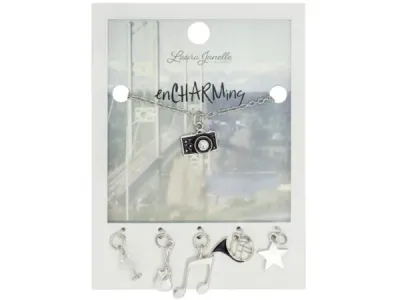 bulk buys GW861 - Charming Camera Necklace with 5 Interchangeable Charms