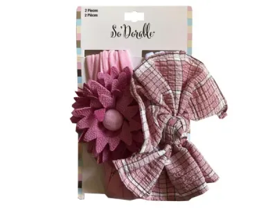 bulk buys KA864 - Floral Pink 2-Piece Headwrap Set for Women
