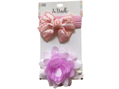 Bulk Buys KA860 - Stylish Pink 2-Pack Headwraps for Every Occasion