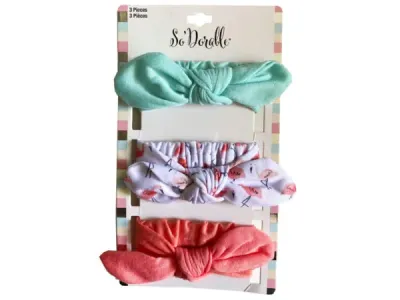 bulk buys KA854 - Soft Knit Bow Headwrap Set - 3 Colors