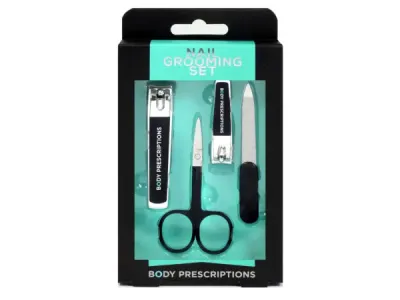 bulk buys OH042 - Body Prescriptions Mens 4-Piece Nail Care Kit - Black
