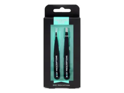 bulk buys OH047 - Body Prescriptions Black Soft Touch Tweezer Set - 2 Pack