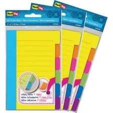 REDITAG CORPORATION RTG 81114 - Redi-Tag Assorted Tab Ruled Sticky Notes - 10 x Blue, 10 x G