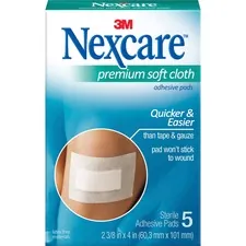 3M MMM H3564 - Nexcare Soft Cloth Premium Adhesive Gauze Pad - 3 Ply - 2.38