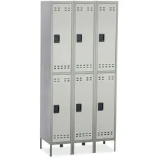 SAFCO PRODUCTS SAF 5526GR - Safco Double-Tier Two-tone 3 Column Locker with Legs - 36 x 