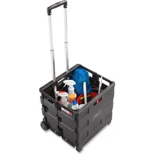 SAFCO PRODUCTS SAF 4054BL - Safco Stow Away Folding Caddy - Telescopic Handle - 50 lb Ca