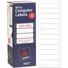 Avery Dennison 04013 - Avery Continuous Form Computer Labels - Permanent Adhesive -