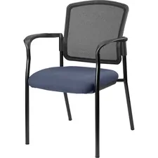 Lorell LLR 23100010 - Lorell Mesh Back Guest Chair - Fabric Seat - Black Powder Co