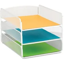 SAFCO PRODUCTS SAF 3271WH - Safco Onyx Letter Tray - 3 Compartment(s) - 3 Tier(s) - 8 He