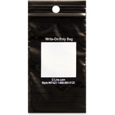 C-LINE CLI 47423 - C-Line Write-On Reclosable Bags - 2 Width x 3 Length - Black