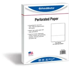 PARIS CORPORATION PRB 04124 - PrintWorks Professional Pre-Perforated Paper for Invoices, S