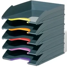DURABLE OFFICE PRODUCTS DBL 770557 - DURABLE VARICOLOR Stackable 5 Letter Trays - 10-12 W x 13-14