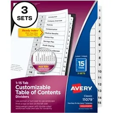 Avery Dennison AVE 11079 - Avery Customizable Table of Contents Dividers, Ready Index(R