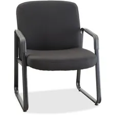 Lorell LLR 84586 - Lorell Big and Tall Fabric-Upholstered Guest Chair - Black P