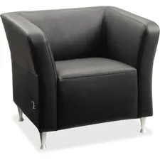 Lorell LLR 86916 - Lorell Fuze Modular Series Black Leather Guest Seating - Bla